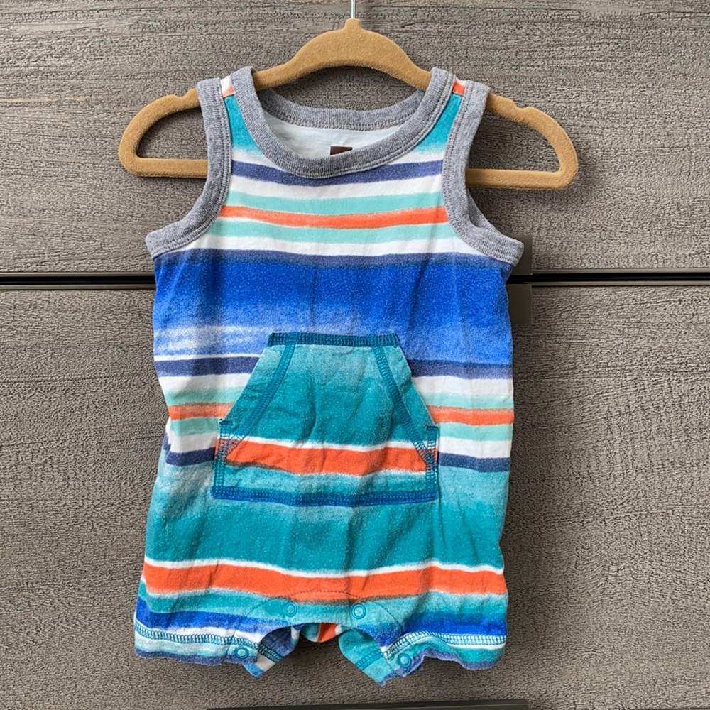 Tea Collection 0-3 month blue tank romper